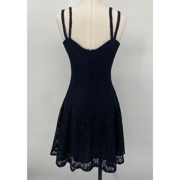 Vintage All That Jazz Lace Dress Fit & Flare Sweetheart Neck Mini Black size XS - Picture 4 of 7